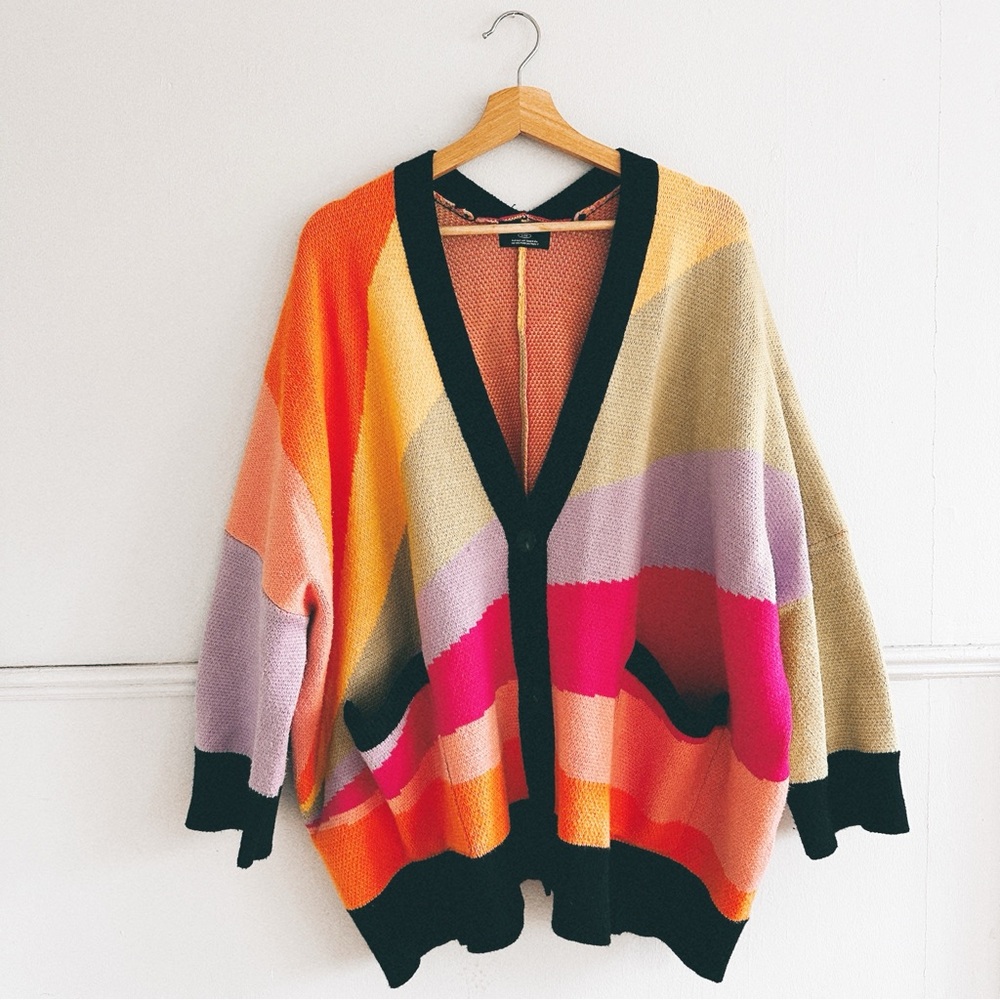Dressed in LALA Multicolor Oversized Cardigan